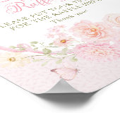 Butterfly Pink Bow Floral Diaper Raffle Poster ポスター (角)