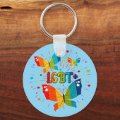 Butterfly Pride Love is Love LGBT Awareness キーホルダー (正面)