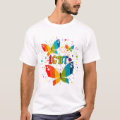 Butterfly Pride Love is Love LGBT Awareness Tシャツ (正面)