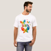 Butterfly Pride Love is Love LGBT Awareness Tシャツ (正面フル)