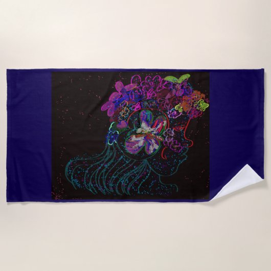Butterfly Princess Beach Towel ビーチタオル (正面)