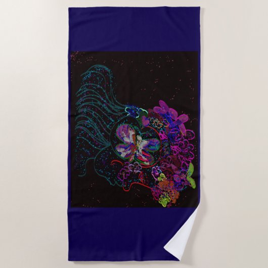 Butterfly Princess Beach Towel ビーチタオル (正面)