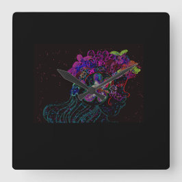 Butterfly Princess Square Wall Clock スクエア壁時計