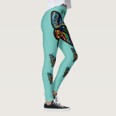 BUTTERFLY RAINBOW COLORS YOGA PANTS LEGGINGS レギンス (右)