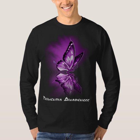 Butterfly Ribbon Dementia Awareness Tシャツ (正面)