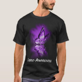 Butterfly Ribbon Fibro Awareness Tシャツ (正面)