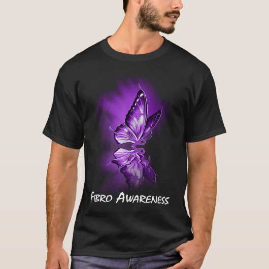 Butterfly Ribbon Fibro Awareness Tシャツ (正面)