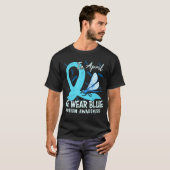 Butterfly Ribbon In April We Wear Blue Autism Awar Tシャツ (正面フル)