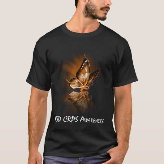 Butterfly Ribbon RSD CRPS Awareness Tシャツ (正面)