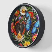 Butterfly riders and smiling garden wall clock 壁時計 (傾斜)