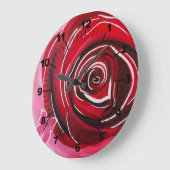Butterfly Rose Painting by Alfred Fox ラージ壁時計 (傾斜)