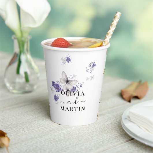 Butterfly Script Wedding Paper Cups 紙コップ (インサイチュ)