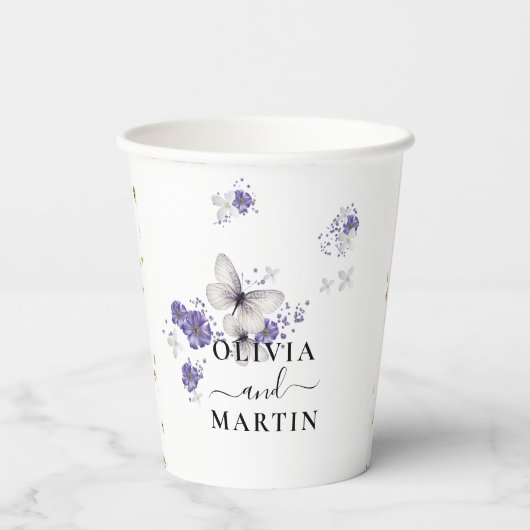 Butterfly Script Wedding Paper Cups 紙コップ (裏面)