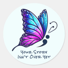 Butterfly Semicolon Your Story Suicide Awareness  ラウンドシール