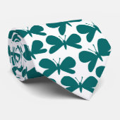 Butterfly Silhouettes - Moss Green on White ネクタイ (ロール)