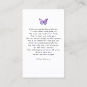 Butterfly Simple Photo Arch Memorial Prayer Card 名刺 (裏面)