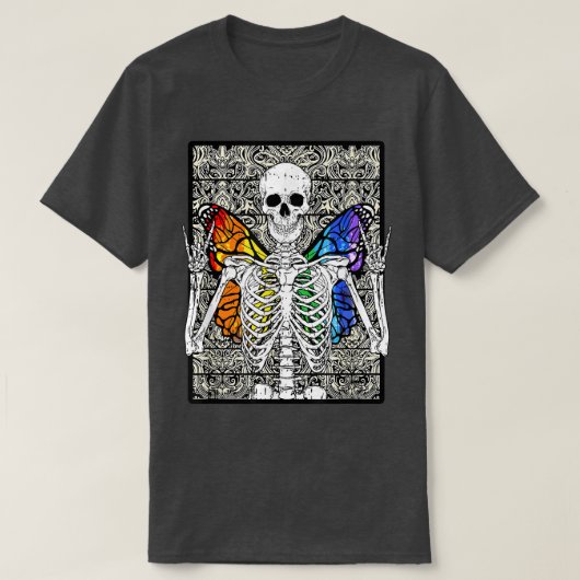 Butterfly Skeleton Fairycore Aesthetic  Tシャツ (デザイン正面)