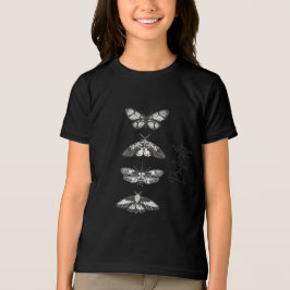 Butterfly Sketch Girls T-Shirt Aesthetic Black tee トライブレンドＴシャツ