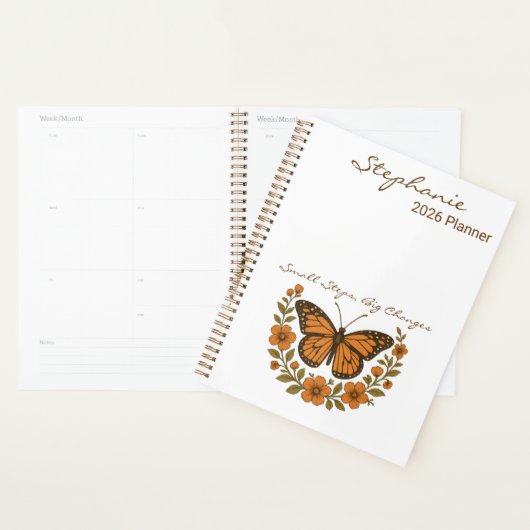 Butterfly Small Steps Big Changes Planner プランナー手帳 (ディスプレー)