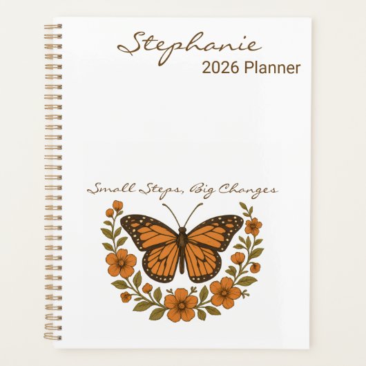 Butterfly Small Steps Big Changes Planner プランナー手帳 (正面)
