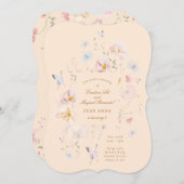 Butterfly & Soft Floral Girls Third Kids Birthday 招待状 (正面/裏面)