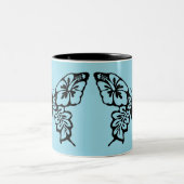 Butterfly Stencil on Blue ツートーンマグカップ (中央)