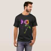 Butterfly Sunflower Dementia Awareness Tシャツ (正面フル)