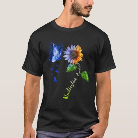 Butterfly Sunflower Mastocytosis Awareness Tシャツ (正面)