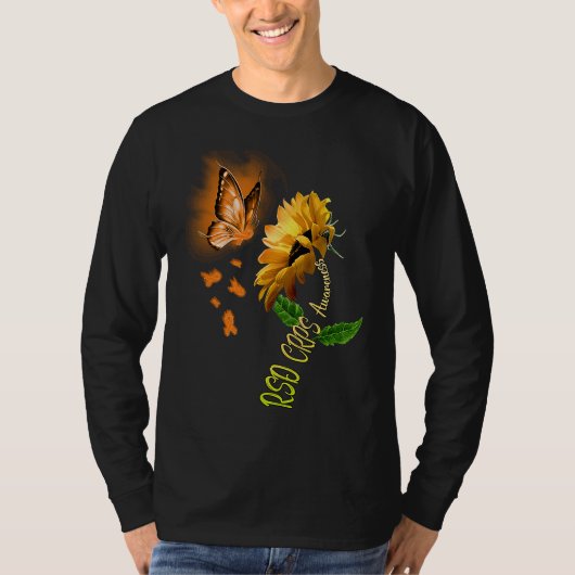 Butterfly Sunflower RSD CRPS Awareness Tシャツ (正面)