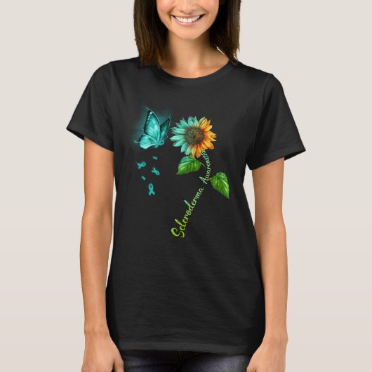 Butterfly Sunflower Scleroderma Awareness Tシャツ (正面)