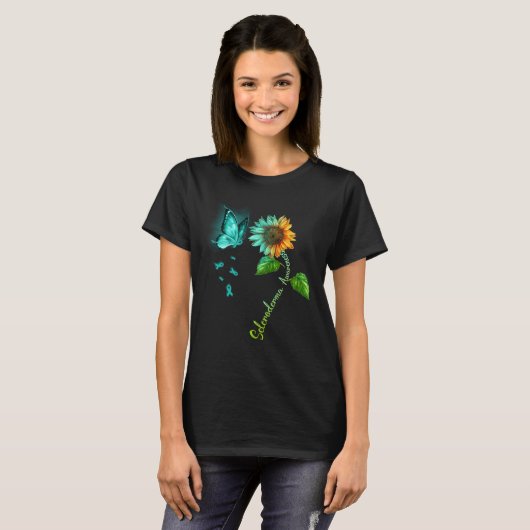 Butterfly Sunflower Scleroderma Awareness Tシャツ (正面フル)