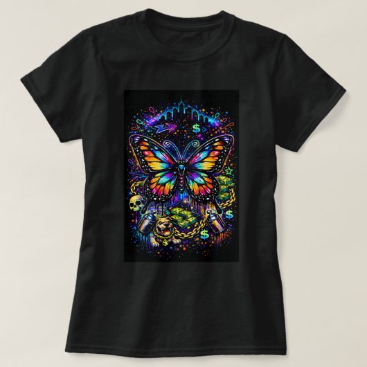 Butterfly Tees Co グラフィティバタフライシャツ 0047824 Tシャツ (デザイン正面)