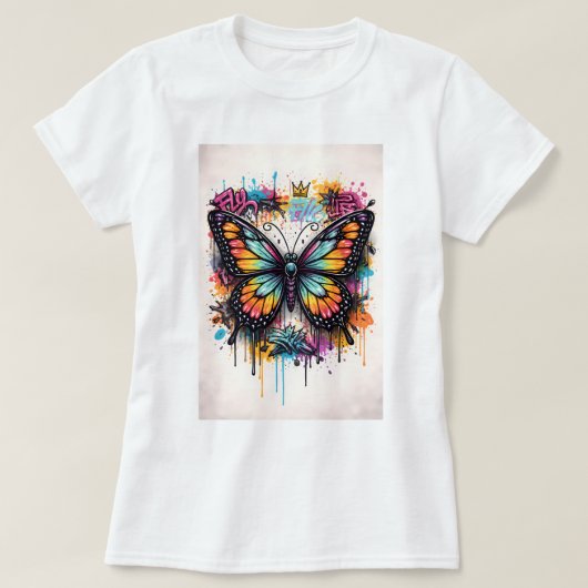 Butterfly Tees Co. グラフィティバタフライシャツ 004782 Tシャツ (デザイン正面)