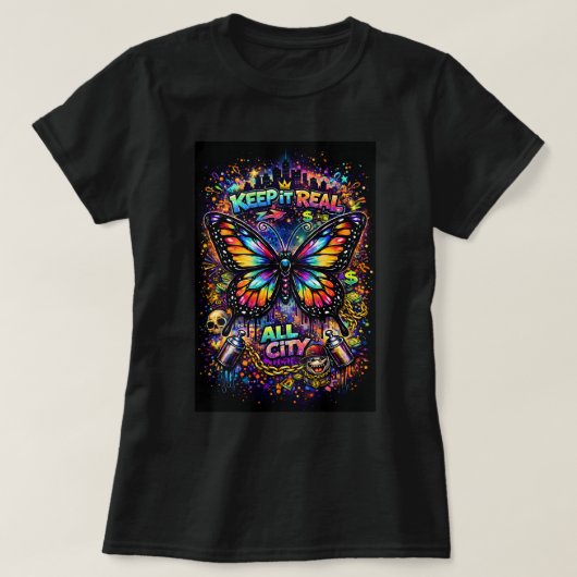 Butterfly Tees Co グラフィティ バタフライ シャツ 0047810 (デザイン正面)