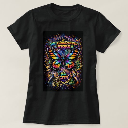 Butterfly Tees Co. Graffiti Butterfly Shirt 004780 Tシャツ (デザイン正面)