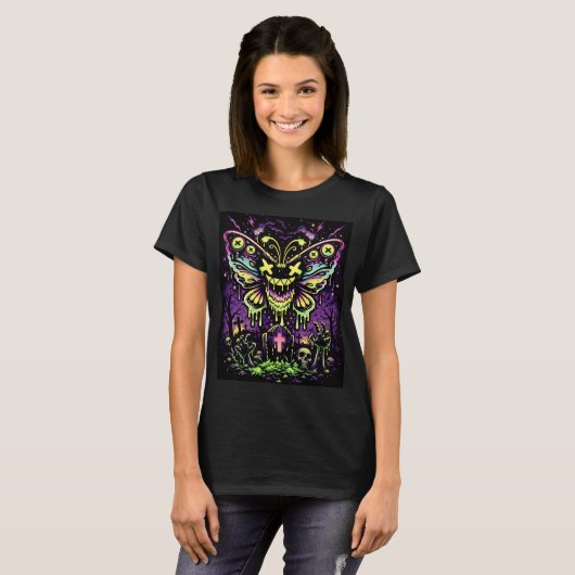 Butterfly Tees Co. Graveyard Butterfly 0047762 Tシャツ (正面フル)