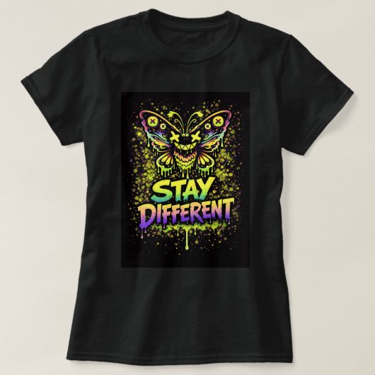 Butterfly Tees Co. Stay Different 0047753 Tシャツ (デザイン正面)
