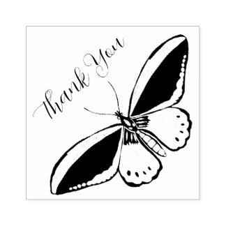 Butterfly Thank You Ink Stamp  ラバースタンプ