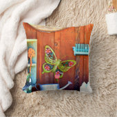 Butterfly Throw Pillow 16" x 16" クッション (ブランケット)