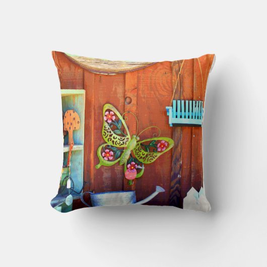 Butterfly Throw Pillow 16" x 16" クッション (正面)