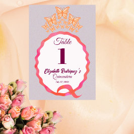 Butterfly Tiara Crown Squiggle Quinceanera テーブルナンバー