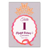 Butterfly Tiara Crown Squiggle Quinceanera テーブルナンバー (正面)