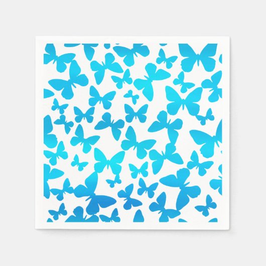 Butterfly Toss (Blue) スタンダードカクテルナプキン (正面)