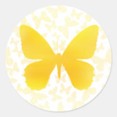 Butterfly Toss (Yellow-Single) ラウンドシール (正面)