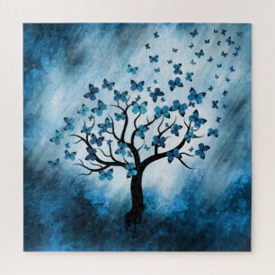 Butterfly Tree - Blue Marble Mist ジグソーパズル