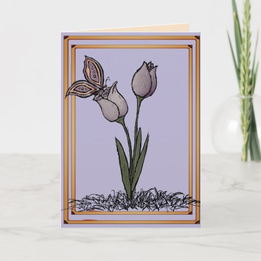 Butterfly Tulips Card カード (正面)