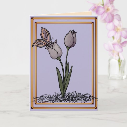 Butterfly Tulips Card カード (蘭)