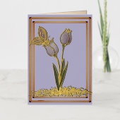 Butterfly Tulips Foil Greeting Card 箔グリーティングカード (正面)