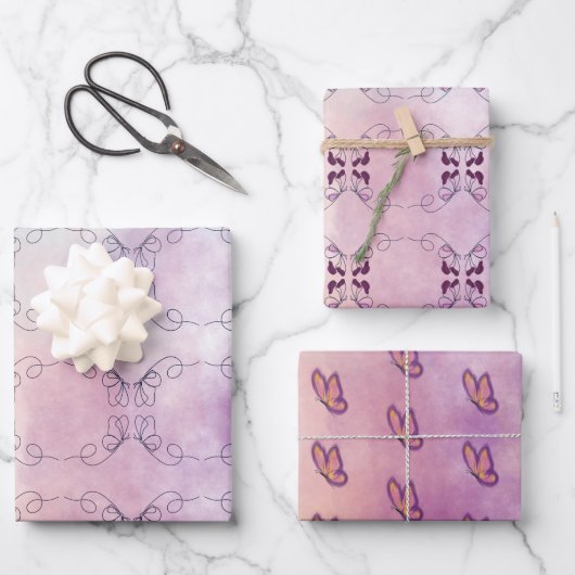 Butterfly watercolor  ラッピングペーパーシート (正面)