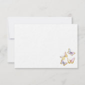 Butterfly Watercolor Personalized Flat Note Card ノートカード (裏面)
